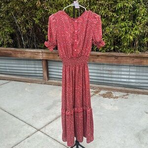 MaxStudio Floral Smocked Maxi Dress